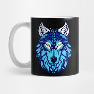 blue wolf Mug